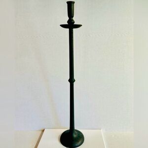 28” Tall Vintage Maitland Smith bronze candle holder with patina.
